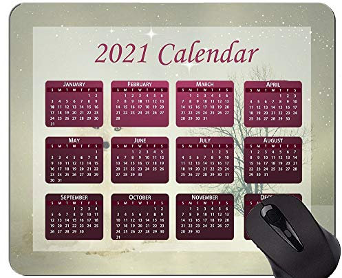 2021 Kalender Mauspad mit Feiertagen, Wildlife Winter Snow Mouse Pads