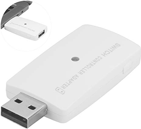 Plyisty Adattatore per controller wireless, adattatore/ricevitore Bluetooth wireless USB portatile, per Switch/PS3//S/PC, ecc.(bianca)