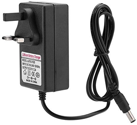 AC 100240V Lithiumion Battery Charger, DC 21V 2A Safe Charge Power Supply Adapter, Fireproof, 5.5 * 2.5mm Output Port, Black Power Supply Adapter, Fast for Charging(Black)