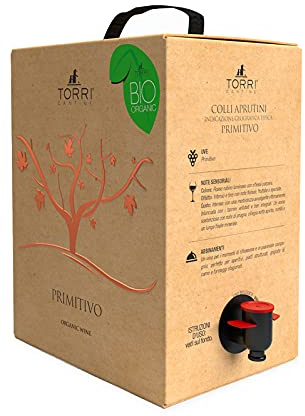 Vino rosso Bag In Box Primitivo Biologico 5 Litri