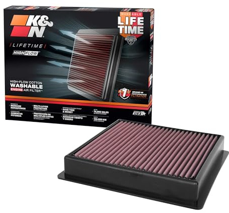 K&N Performance Diesel High-Flow Lifetime Engine Air Filter: Increase Power: Premium, Washable: Compatible with 2020-2026 FORD: F250, F350, F450, F550, F600, 33-5100