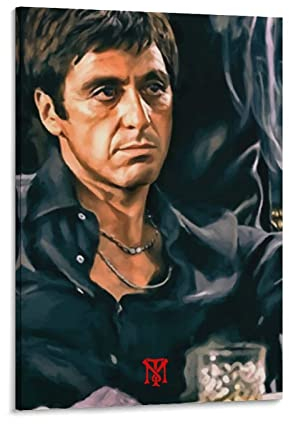 DSGDSF Scarface Tony Montana Poster Dekorative Malerei Leinwand Wandkunst Wohnzimmer Poster Schlafzimmer Gemälde 30 x 45 cm