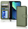 TECHGEAR iPhone 13 Mini Leather Wallet Case, Flip Protective Case Cover with Wallet Card Holder, Stand and Wrist Strap - Green PU Leather with Magnetic Closure Designed for iPhone 13 Mini 5.4