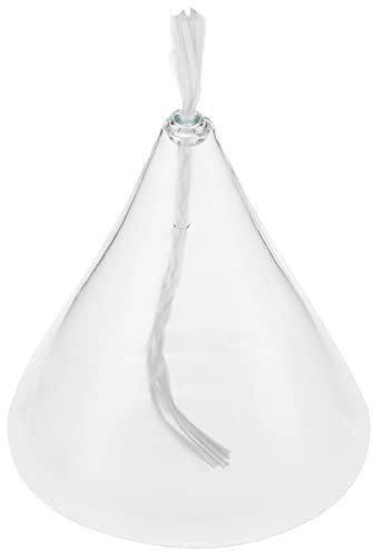 DOITOOL Lámpara de Vela Líquida de Vidrio Recargable: Cono con Forma de Tamaño Votivo Velas de Emergencia Reemplazo para Parafina Líquida Celdas de Combustible Desechables de Parafina de