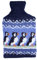 Pachamama Handknitted 100% Wool Hot Water Bottle Cover and 2 Litre Hot Water Bottle - Puffin Pattern Handmade Fair Trade Multicoloured Thermal