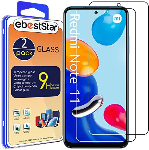 ebestStar - Cristal Templado x2 para Xiaomi Redmi Note 11, 11S, Protector Pantalla Película Vidrio, Antigolpes
