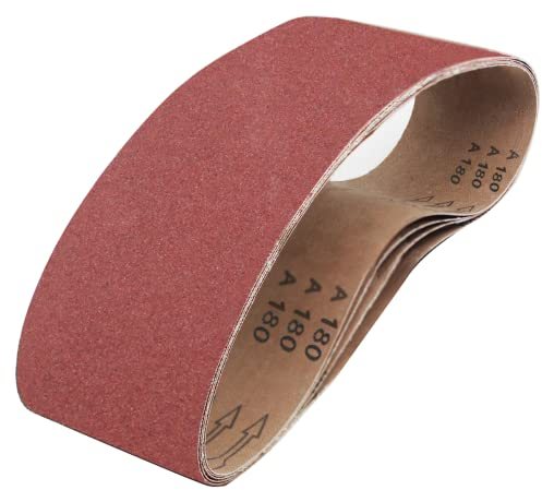 SenmaiTools Schleifbänder 100 x 915 mm,Schleifband Körnungen 180, für Bandschleifer Schleifmaschine, Zum Schleifen, Polieren Metall, Holz, Feilen, Schärfen und Entrosten(5 Stück)