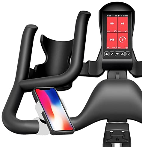 Handyhalterung für Heimtrainer, universell, geeignet für alle Größen von Smartphones, Fahrrad, Spinning, Laufband, Elliptisch, Training, Handyhalterung für Fahrrad (Weiß)