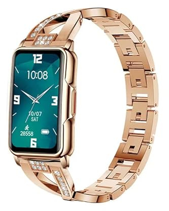 findtime Ladies Smartwatch Gold Smart Watch for Women Blood Pressure Bracelet Heart Rate Blood Oxygen Sleep Monitor Calorie Step Counter Pedometers Fitness Tracker Compatible with Android iOS