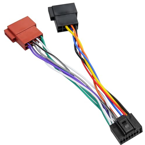 Fiegromech 16 Pin ISO Car Stereo Radio Wiring Harness Adapter Compatible with Kenwood JVC Head Unit
