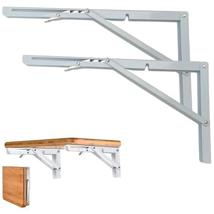 Étagère pliante en acier réglable. Finition blanche. Longueur au choix (L 40 cm)
