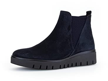 Gabor Damen Chelsea Boots, Frauen Stiefeletten,Komfortable Mehrweite (H),Winterschuhe,gefüttert,Stiefel,Bootee,Dark-Blue (Mel.),37.5 EU / 4.5 UK
