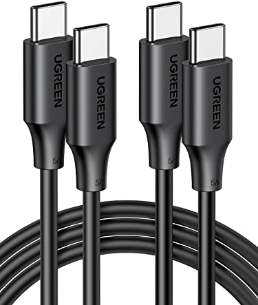 UGREEN USB C to C Charger Cable 100W 2 Pack Fast Charge Compatible with iPhone 16 Pro Max, Macbook Pro M3/Air, iPad Pro 2022/Air 5, Galaxy S24/S23 Ultra, Pixel 7 (3M)