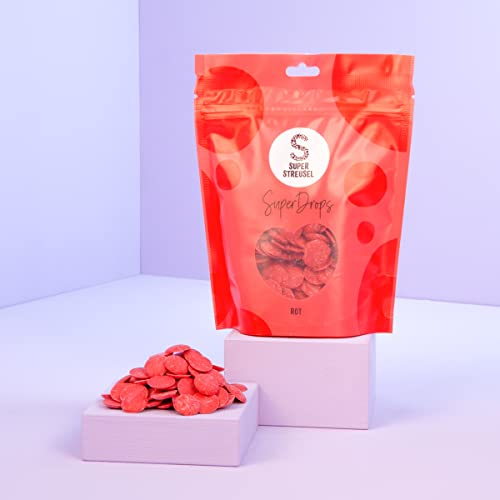 SuperDrops Rot 300g | Cake Melts Deko Melts Candy Melts Cake Drip Cake Glasur Kuvertüre Kuchenglasur | Deco Melt Kuchen Fondant Icing Kuchenglasur Rot Lebensmittelfarbe Glaze
