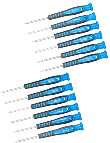 ROTATION 12-teiliges Präzisions-Schraubendreher-Set, Kreuzschlitz, Schlitz, Torx-Stern, magnetischer Schraubendreher-Reparatursatz, rutschfester Griff, drehbare Endkappe