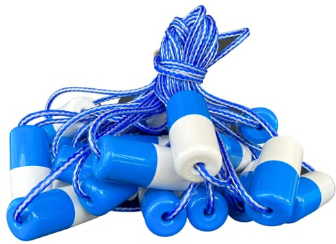 FibroPool 100 ft Pool Safety Rope – 33 Floats, Adjustable Lane Divider, Stainless Steel Hooks – Swim Lane Buoy Line for Inground & Above Ground Swimming Pools