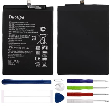 Duotipa Batería de repuesto HB386590ECW compatible con Honor 8X Nova 5T YAL-L21 AL-L71A batería con herramientas