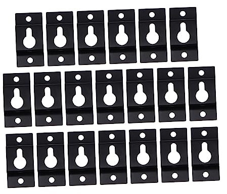 Gatuida 20pcs Heavy Duty Iron Wall Brackets for Speakers Keyhole Mounting Plates for Securely Hanging Audio Equipment Pictures Mirrors and Artwork