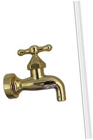 Happyyami Floating Faucet Water Feature Outdoor Garden Fountain Plastic Invisible Flowing Tap Decorative Water Spout for Courtyard