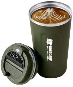 Holdcarp Thermo Inox LED Becher 510ml (Inkl. Digitalem Thermometer) | Thermoskanne