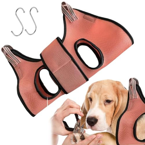 Cat Sellf Care Hammock - Pet Restraint Grooming Pouch, Dog Sling Carrier | Grooming Aid Harness for Nail Trimming, Nail Clip Cat Holder with Sturdy 2 Metal Hooks, Pet Supplies for Bathing and Brushing