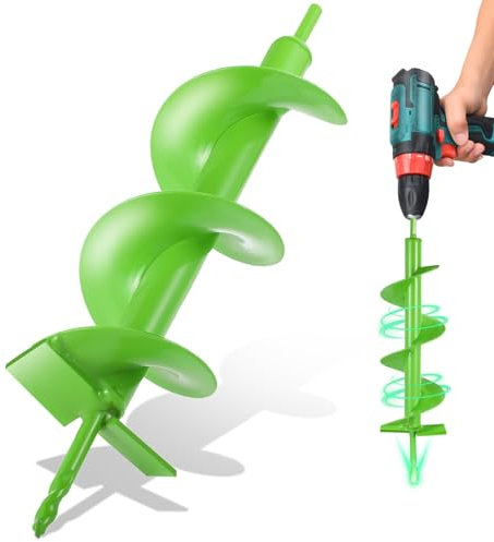 Foret de jardin pour plantation, foret hexagonal de 0,95 cm, foret hélicoïdal, foret à lame robuste, double 40,6 x 10,2 cm, foret hélicoïdal