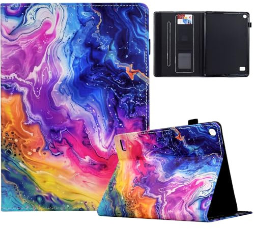 TEDTIKJT Tablet Cover per Kindle Fire 7 2015/2017/2019 Custodia Libro PU Pelle con Supporto Custodia Flip Protezione Cover,Marmo