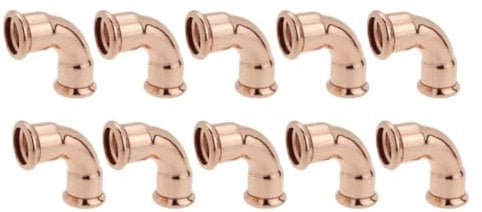 10 Pack of 15mm Press Fit 90 Degree Elbows M-Profile Wras Approved