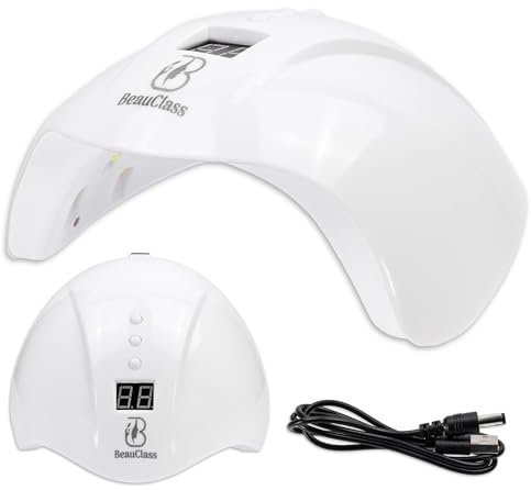 Lampada UV LED Unghie, Lampada da 48W per Gel e Semipermanente, Led Unghie Professionale, Cavo USB-C (Bianco)