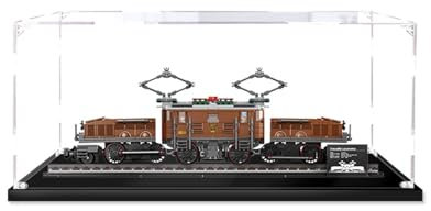 Vitrine Acryl Schaukasten Kompatibel mit Le-go 10277 Lokomotive Krokodil Crocodile Locomotive Zug Modelle,Transparente Staubdichte Acryl Display Box (Nur Vitrine) 2mm