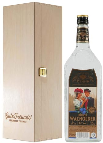 Fies Doppel Wacholder mit Geschenk-Holzkiste
