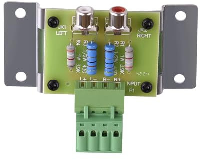 Ciuouient 9500-200891 Speaker Level to Line Level Adapter (Include The 4-pin 5.08mm Terminal Block) Compatible with Sending Amplified Outputs from Multi Room Audio Systems to More Powerful Amplifiers
