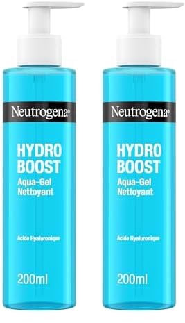 Neutrogena | Gel Nettoyant Hydro Boost Aqua (flacon-pompe de 200 ml) – Nettoyant pour le visage à l’acide hyaluronique et glycérine – Gel hydratant pour éliminer les impuretés et le maquillage