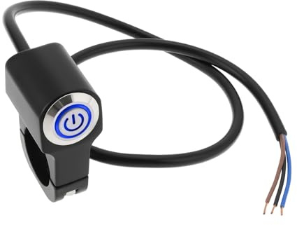 The Lord of the Tools Interrupteurs de Guidon à Réinitialisation Automatique pour Moto Interrupteur Indicateur pour Moto et Scooter (lumière Bleue)