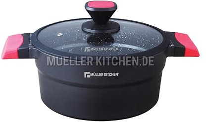 Müller Kitchen - Olla (Aluminio fundido a presión, Revestimiento antiadherente, Inducción, Tecnología alemana) (24cm - 4,5L)