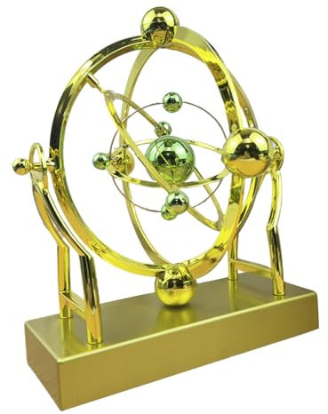 Physics Motion Model, Perpetual Swing Gadget, Science Desk Decor Toy, 22,9 x 22,5 cm Educational Mechanics Display, Soothing Balance Sculpture, for Study Room, Kids Table