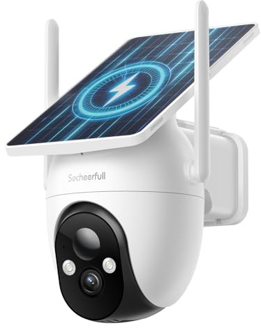 Socheerfull 2K Überwachungskamera Aussen Solar Akku, Kabellose, 2,4GHz