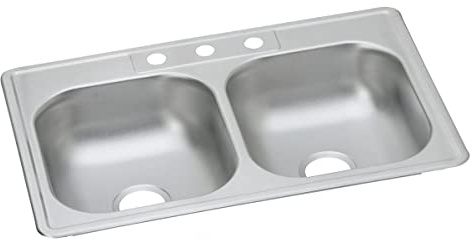 Dayton D233223 Equal Double Bowl Top Mount Stainless Steel Sink