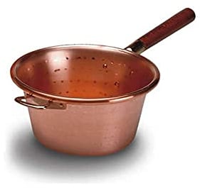 Lar Paiolo in Rame Marca Manico Singolo in Legno D. 22 Cm Pentola Polenta