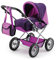 Bayer Design 15012AA Kombi Puppenwagen Grande, zusammenklappbar, höhenverstellbar, mit herausnehmbarer Tragetasche und Umhängetasche, lila, 77 x 75 x 43 cm
