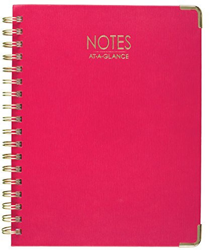 AT-A-GLANCE Notebook, 6-1/2 x 9-1/2, Ruled, 80 Sheets, Harmony Collection, Track Goals and Wins, Pink (6099-406-27)