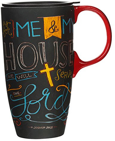 CEDAR HOME Me & My House Kaffeetasse aus Keramik, mit Deckel, 480 ml