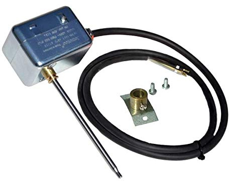 WITTKOWARE Abgastemperaturwächter 60°C | Rauchgasthermostat nach DIN EN 14597 | 16A Wechsler | 2m Silikonleitung & 120mm Edelstahlfühler für Kamin Dunstabzugshaube