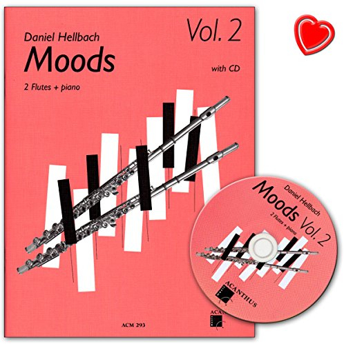 Moods Band 2 mit CD - 10 mittelschwere poppig-rockige Stücke für 2 Querflöten - Notenbuch mit Notenklammer