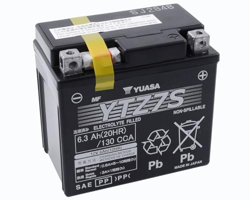 Yuasa YTZ7S - Starterbatterie | AGM-Batterie wartungsfrei, befüllt, 130 A Kaltstartstrom, Vergleichstypen YTZ7-S, GTZ7S; kompatibel mit SYM