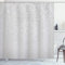 ABAKUHAUS Blanc Gris et Blanc Rideau de Douche, Design Oriental, Tissu Ensemble de décoration de Salle de Bain avec Crochets, 175 x 200 cm, Blanc Gris