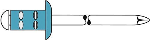 GESIPA Blindniete PolyGrip 50 Stück (A2 Edelstahl 4,8x15, Nietschaft-ø 4,8 mm, Scherkraft 4000 N, Zugkraft 5000 N, Flachrundkopf) 1464828