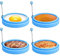 HengLiSam 4 Stück Silikon-Eierringe, 10,2 cm, Lebensmittelecht, Antihaftbeschichtet, Spiegelei, Pfannkuchen, Frühstücks-Sandwiches, Eier-Mcmuffin-Ring (Blau)