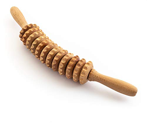 Ribnican Accessories Anti Cellulite Masseur Rouleau de Massage Appareil Maderothérapie Bois 40 cm