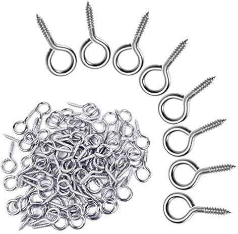 KINDPMA 75 Pezzi Gancio a Vite con Occhiello Ganci Avvitabili a Metallo Nichelato autofilettanti Vite Occhielli Ganci Occhielli a Vite per Legno Fai da te Gioielli Tag Ciondolo Decorativo (42mm)